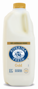 2 litre bottle of Riverina Fresh gold milk