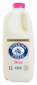 2 litre bottle of Riverina Fresh skim milk